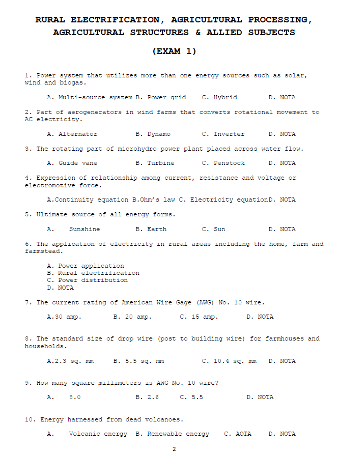 The Agricultural and Biosystems Engineering Licensure Exam Reviewer