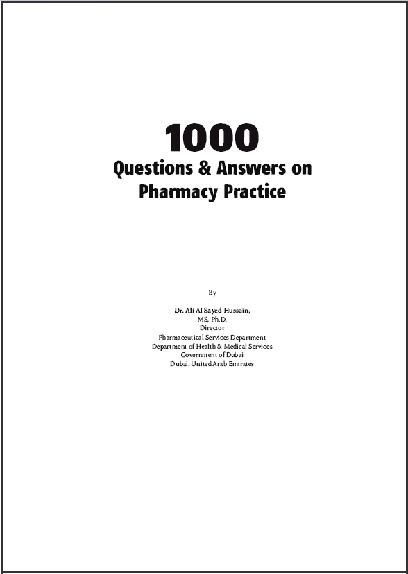 Questions and Answers in Pharmacy Practice