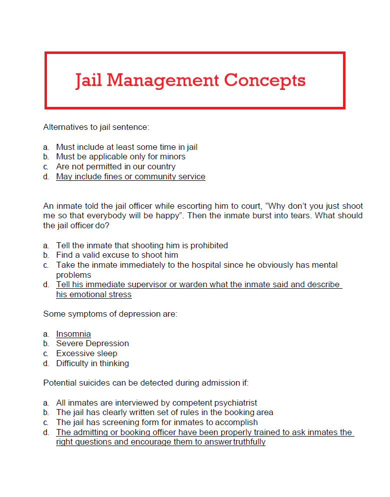 Penology Officer Exam POE Reviewer 2026