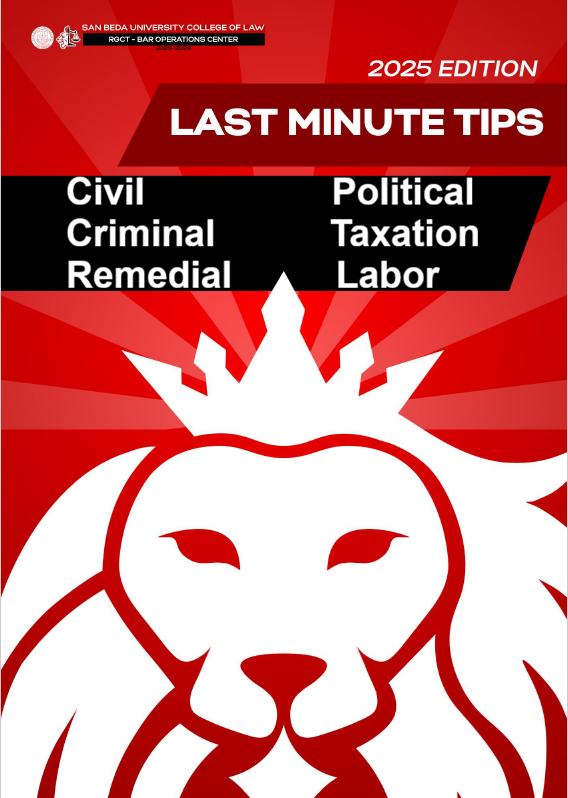 San Beda Last Minute Bar Exam Tips 2025