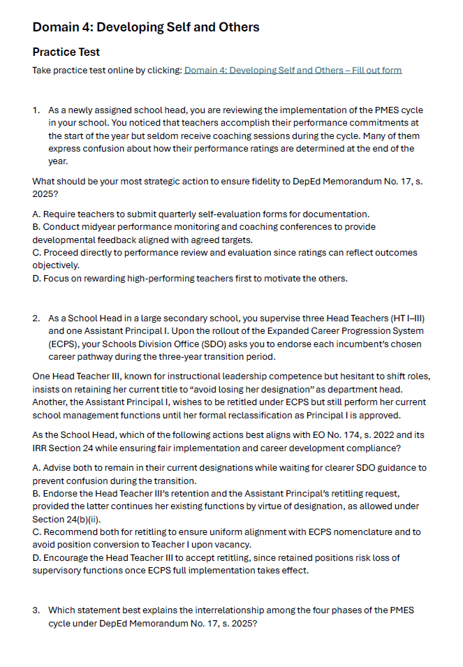 National Assessment for School Heads NASH 2026 Reviewer